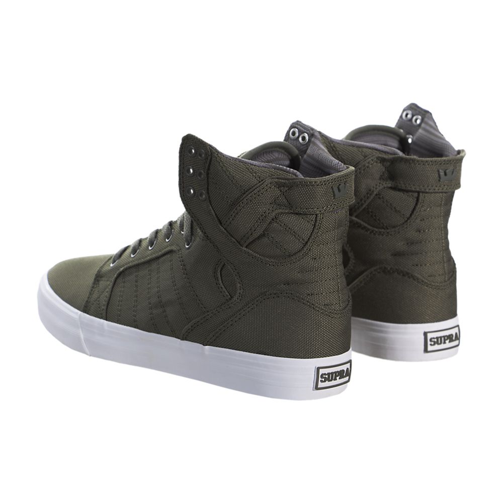 Baskets Montantes Supra SkyTop Vert Dusty Olive/White Homme | YFE-84016668